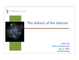 The Advent of the Internet