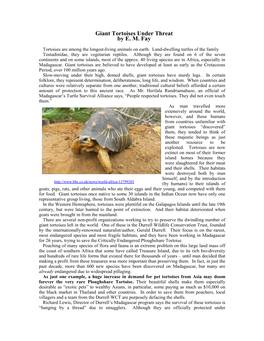 Giant Tortoises Under Threat by EM