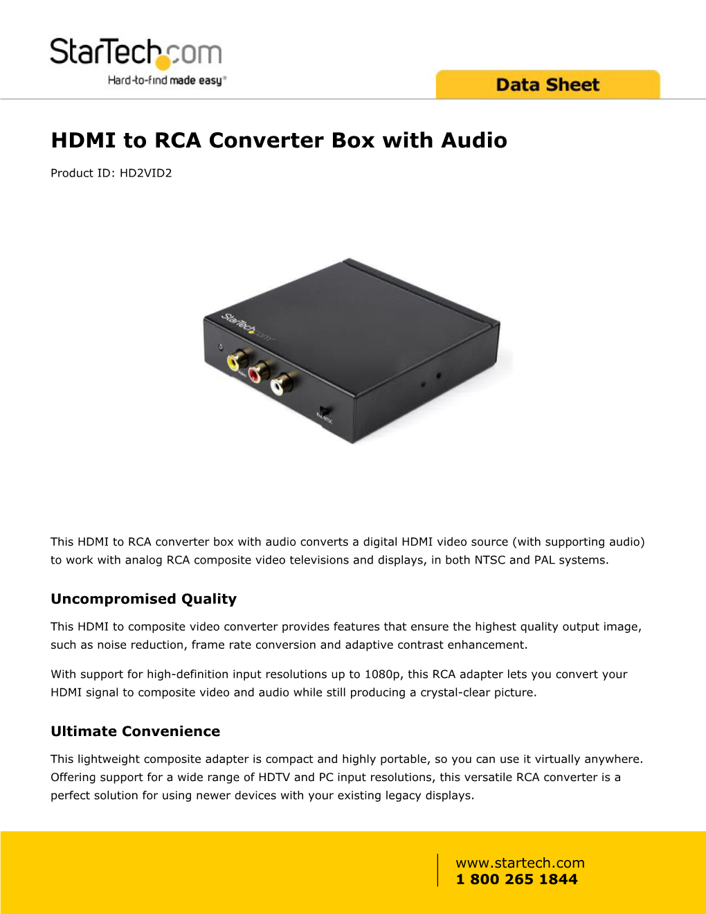 HDMI to RCA Converter Box | Composite Video Adapter | 1080P