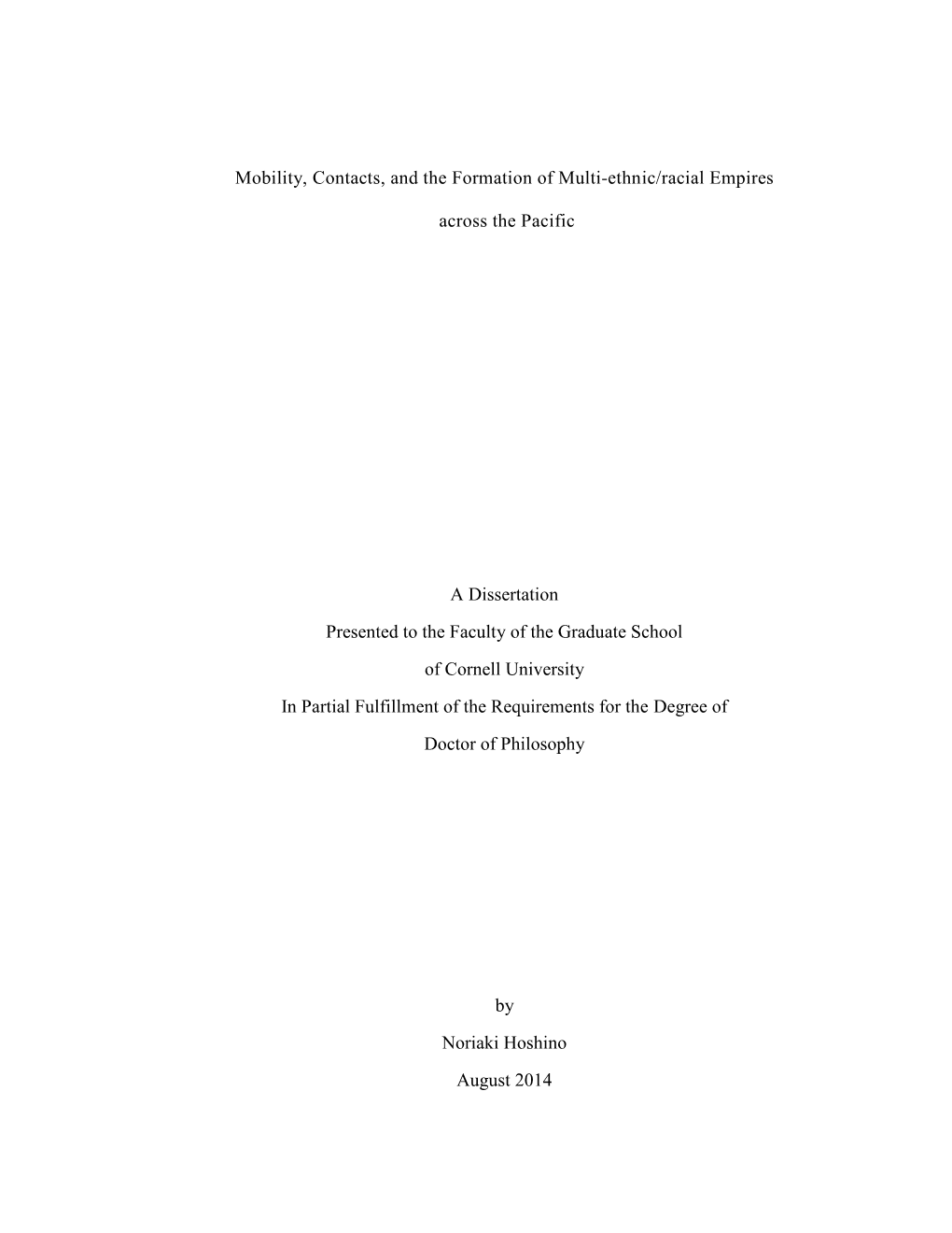 Mobility, Contacts, and the Formation of Multi-Ethnic/Racial Empires