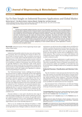 Up-To-Date Insight on Industrial Enzymes Applications and Global