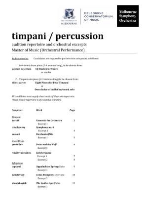 Timpani and Percussion 2019