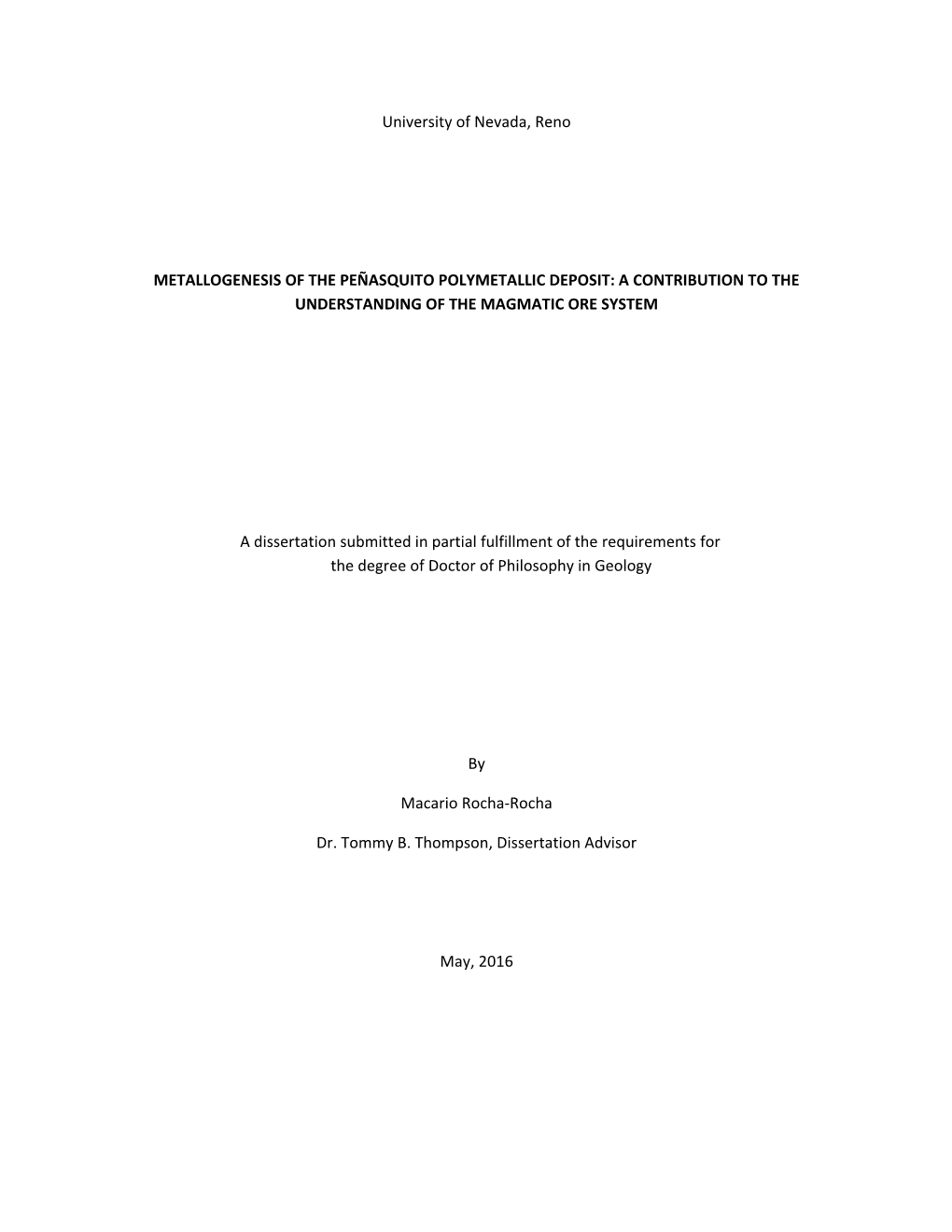 Metallogenesis of the Peñasquito Polymetallic Deposit: a Contribution to the Understanding of the Magmatic Ore System