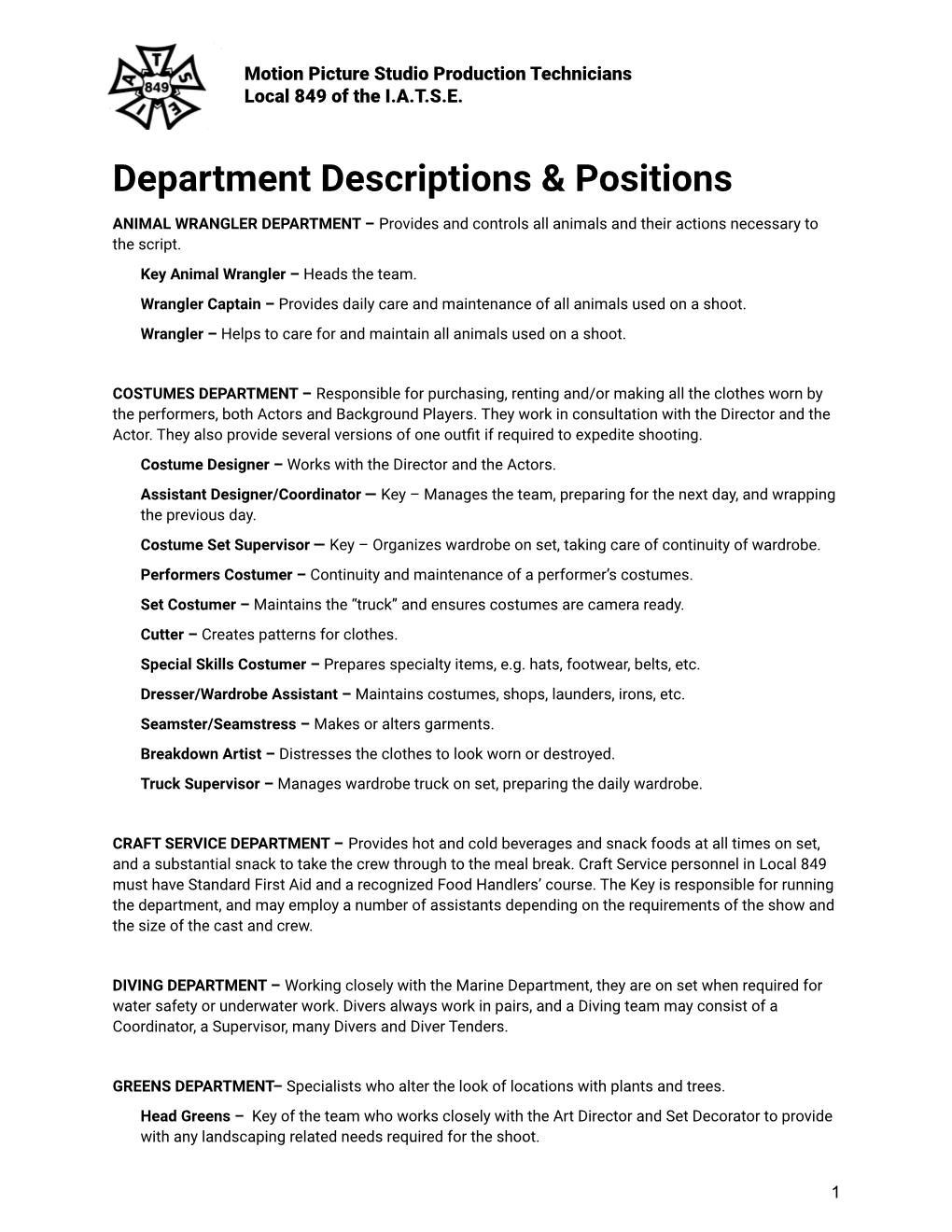 Job Descriptions