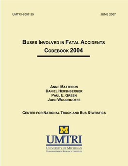 Buses Involved in Fatal Accidents Codebook 2004