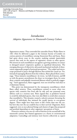 Introduction Adaptive Appearance in Nineteenth-Century Culture