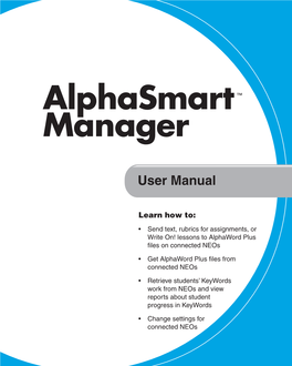 Alphasmart Manager 2 User Manual