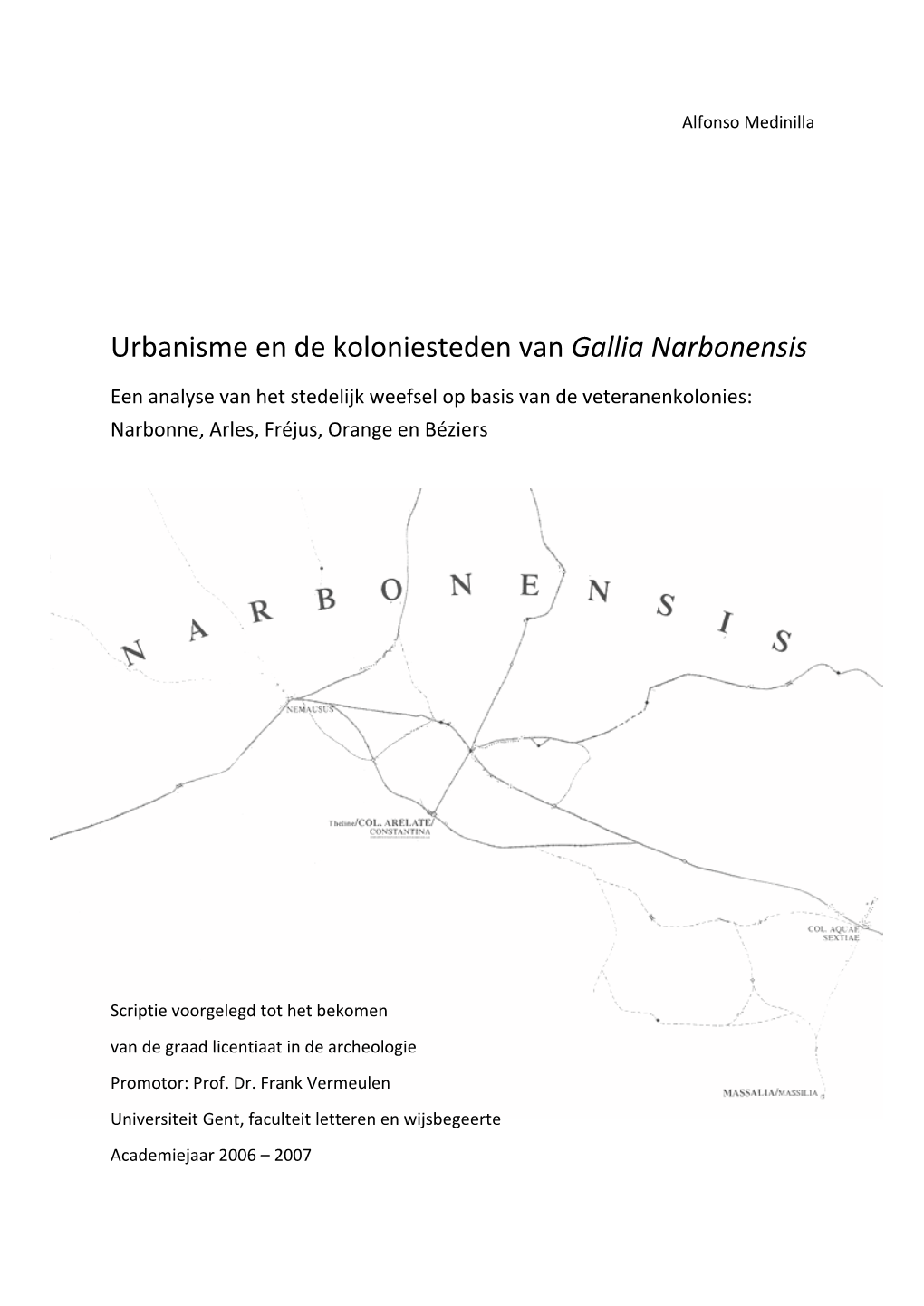 Urbanisme En De Koloniesteden Van Gallia N Narbonensis