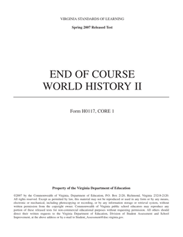 End of Course World History Ii