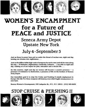 WOMEN's ENCAMPMENT for a Future of PEACE and JUSTICE Seneca Army Depot Upstate New York July 4 - September 5
