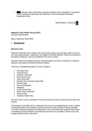 National Trails Visitor Survey 2014 Contract Specification