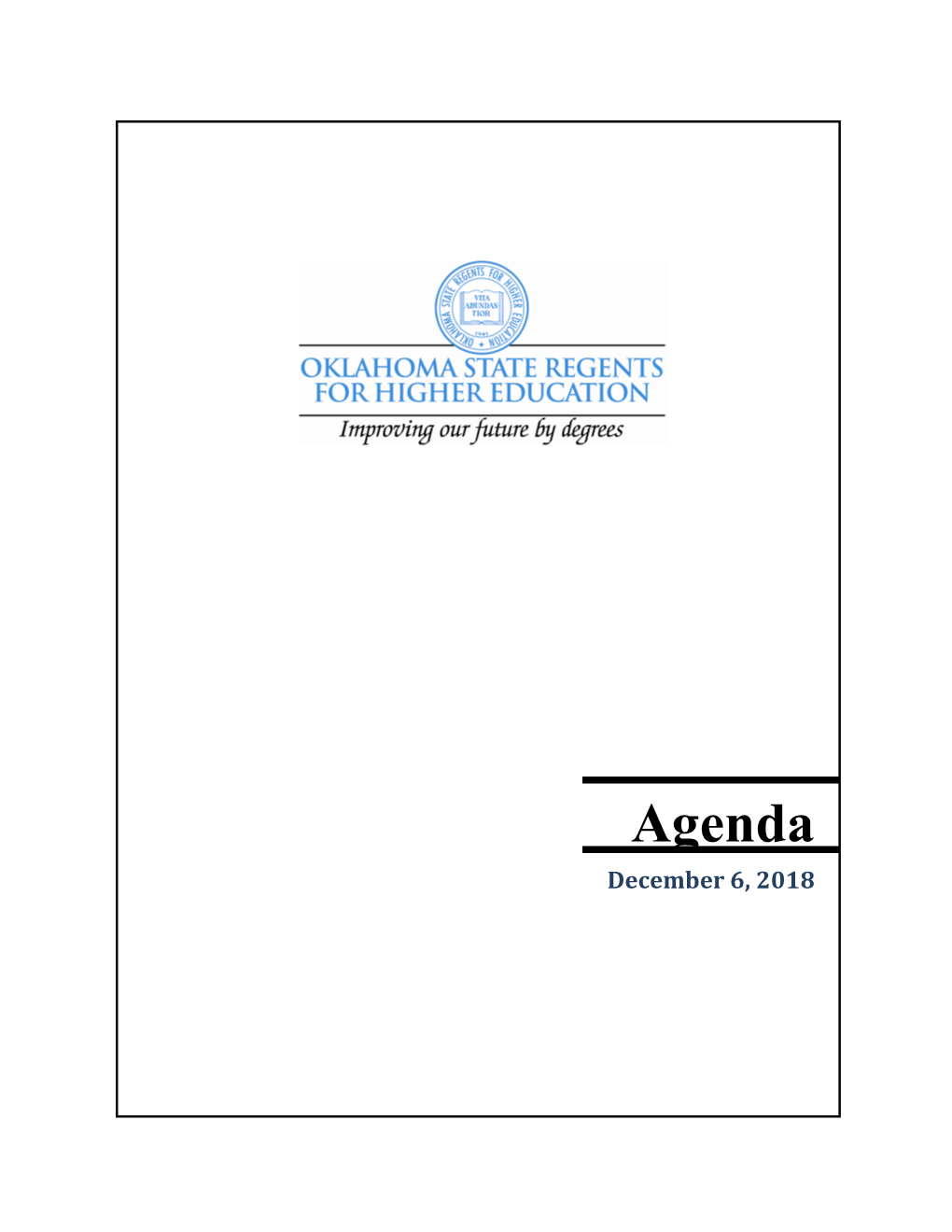 Agenda December 6, 2018