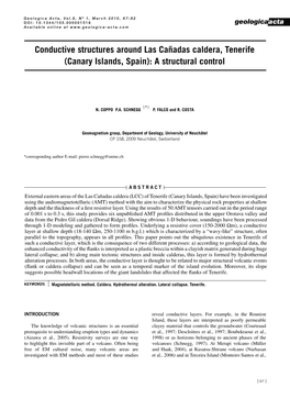 Conductive Structures Around Las Cañadas Caldera, Tenerife (Canary Islands, Spain): a Structural Control