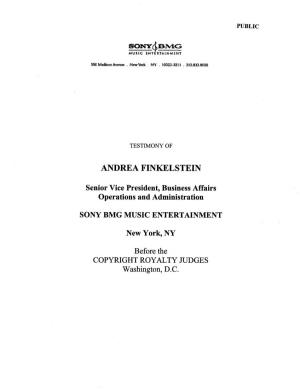 Andrea Finkelstein Testimony