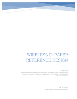 Wireless E-Paper Reference Design