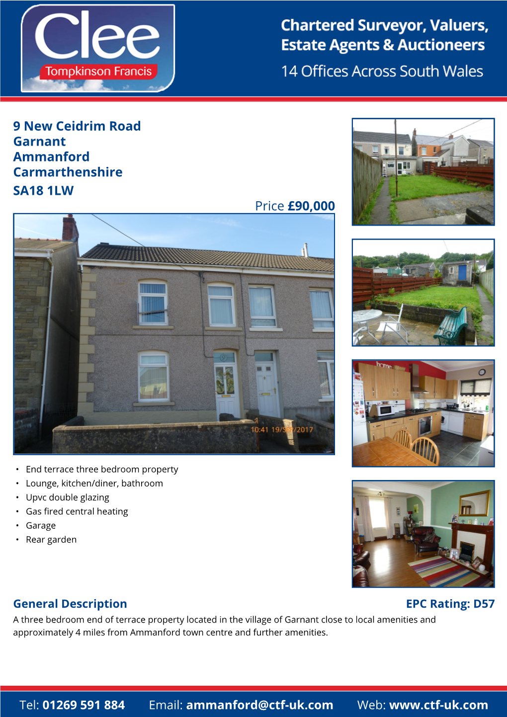 9 New Ceidrim Road Garnant Ammanford Carmarthenshire SA18 1LW Price £90,000