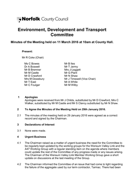 Environment, Development and Transport Committee