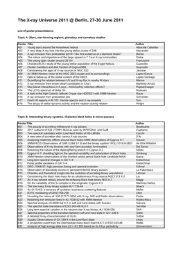The X-Ray Universe 2011 @ Berlin, 27-30 June 2011