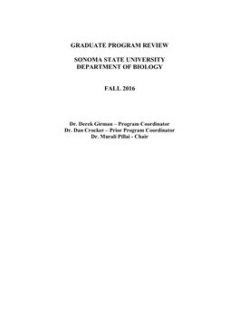 Graduate Program Review Sonoma State