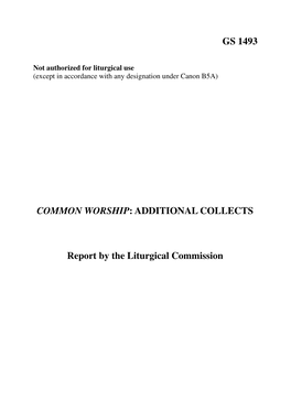 Common Worship Additional Collects