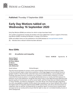 View Early Day Motions PDF File 0.12 MB