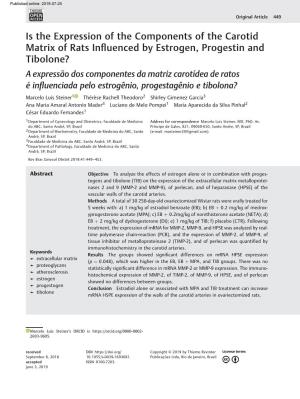 Is the Expression of the Components of the Carotid Matrix of Rats Influenced by Estrogen, Progestin and Tibolone?