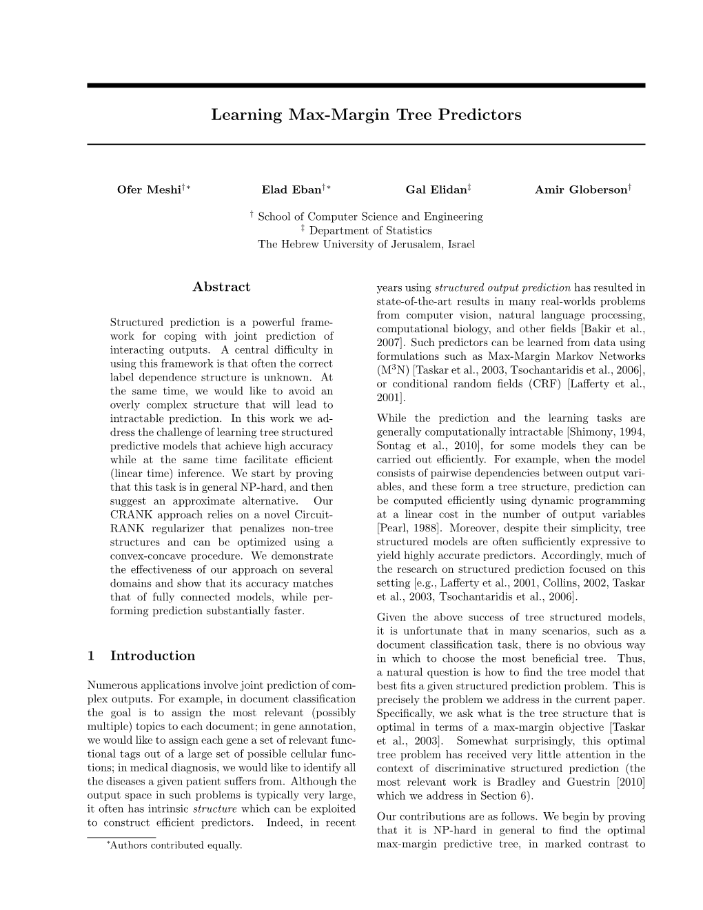 Learning Max-Margin Tree Predictors