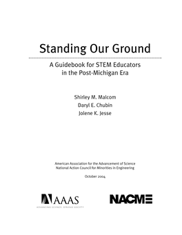 Standing Our Ground a Guidebook for STEM Educators in the Post-Michigan Era