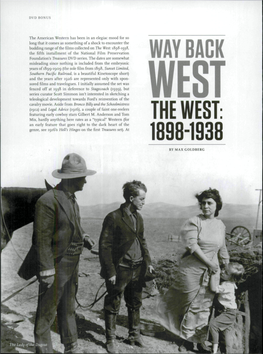 Way Back the West: 1898-1938