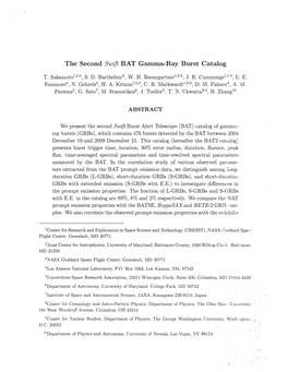 The Second Swift BAT Gamma-Ray Burst Catalog