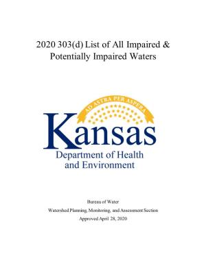 2020 303(D) List of All Impaired & Potentially Impaired Waters