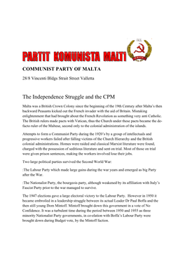 The Independence Struggle and the CPM