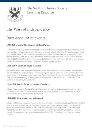 The Wars of Independence Brief Account of Events