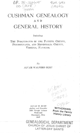 Cushman Genealogy General History