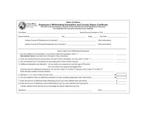 Employee's Withholding Exemption and County Status Certificate