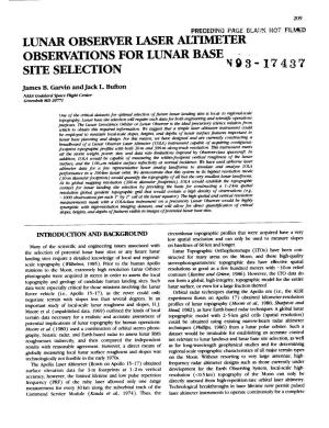 Lunar Observer Laser Altimeter Observations for Lunar Base - - Site Selection N 9 3 - 17 4 3 7