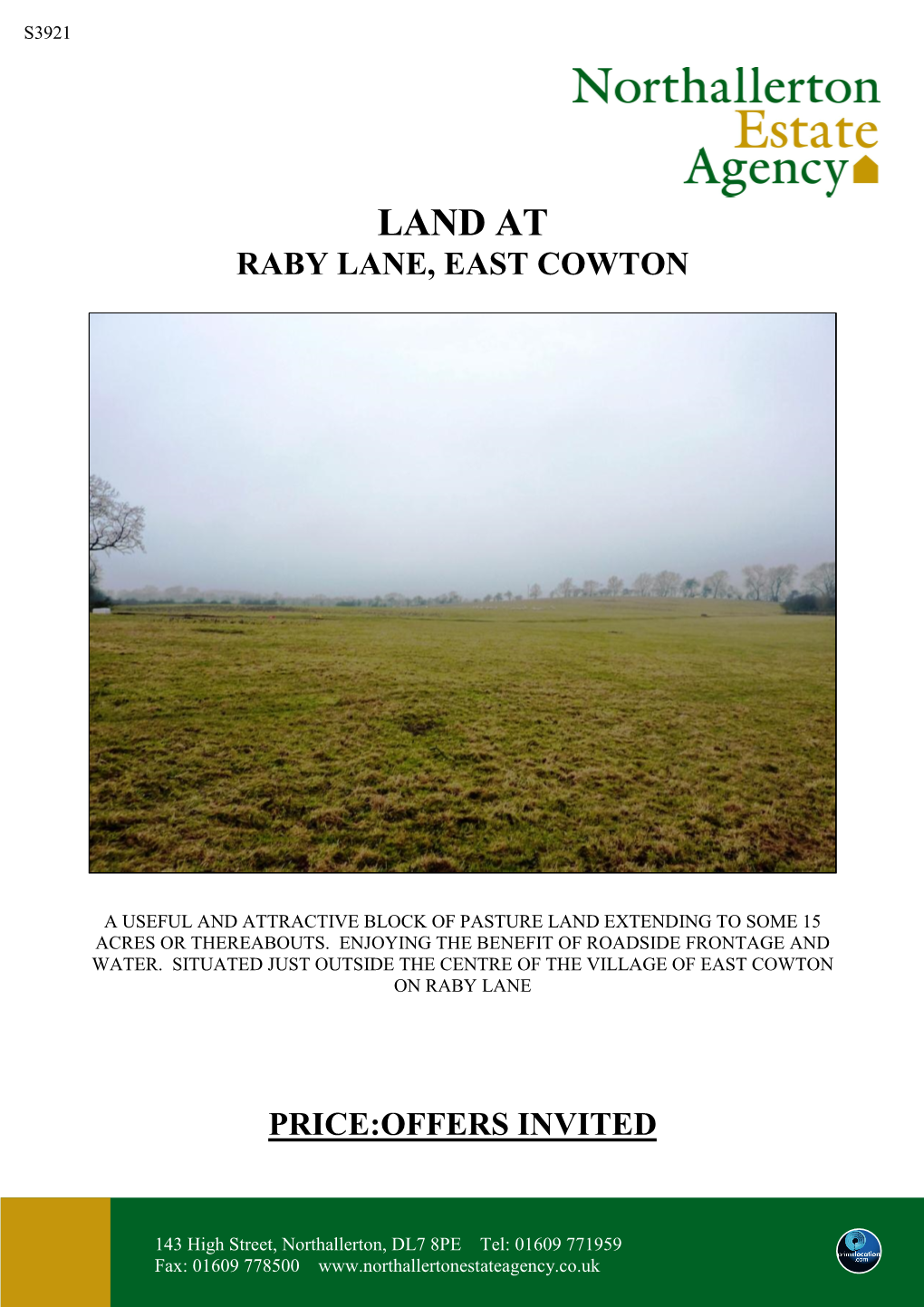 Land at Raby Lane, East Cowton