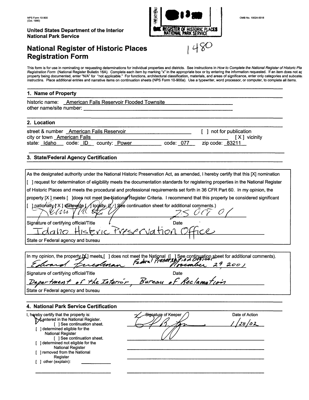 National Register of Historic Places Continuation Sheet Section No