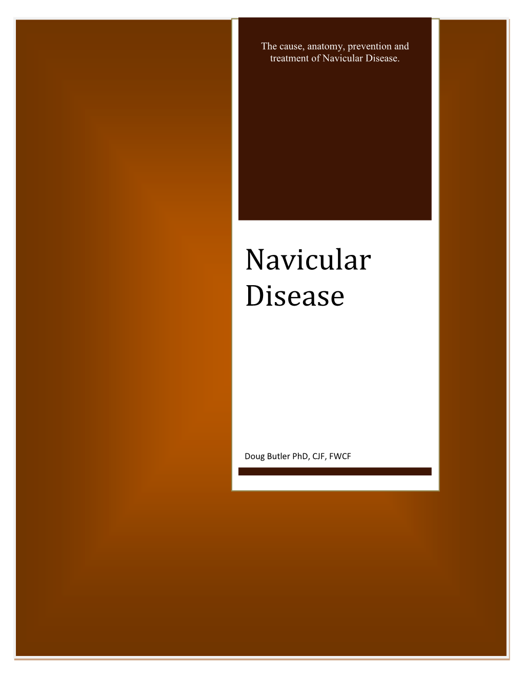 Navicular Syndrome, Is a Broadly Defined Term Describing Pain in the Navicular Bone Or Associated Structures