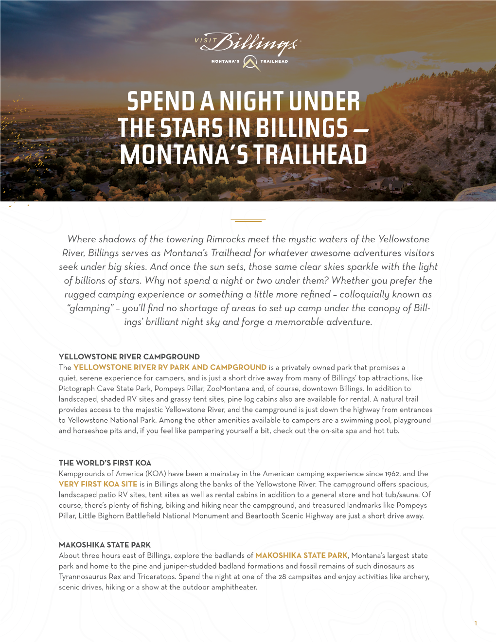 Spend a Night Under the Stars in Billings – Montana's