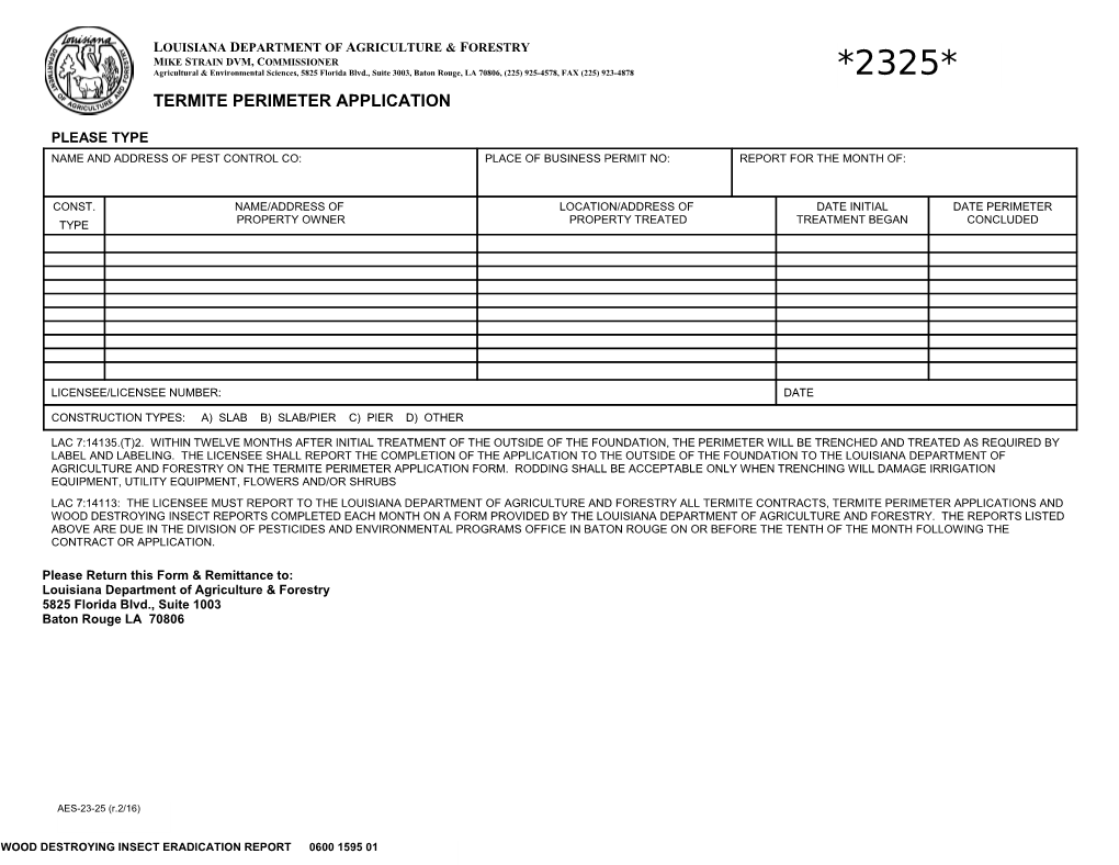 Louisiana Departmetn of Agruculture & Forestry