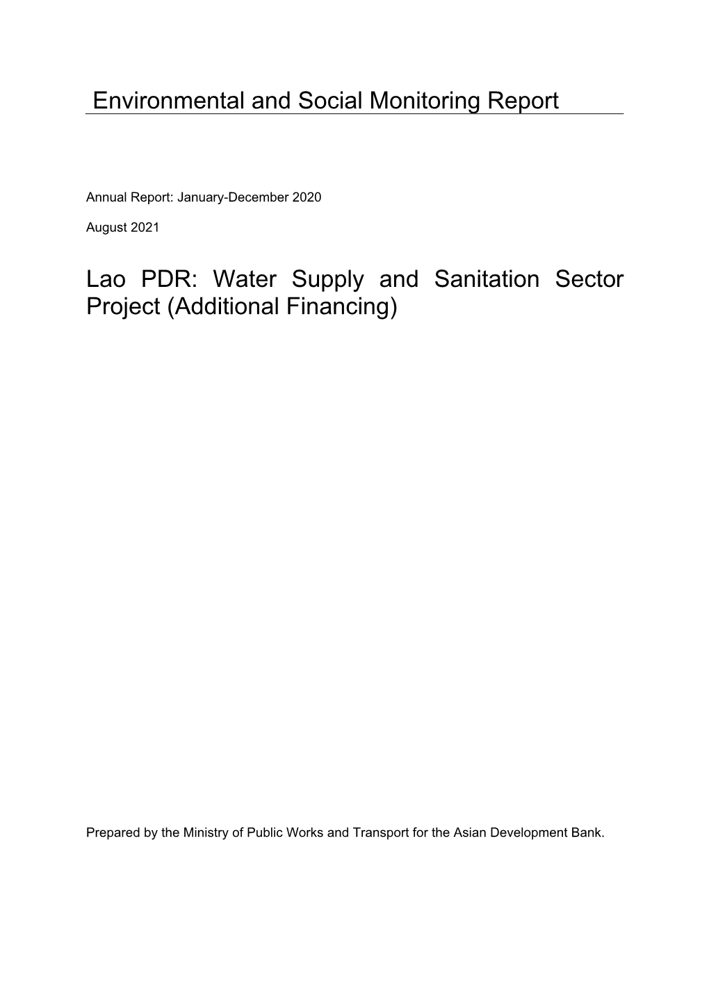 45301-002: Water Supply and Sanitation Sector Project