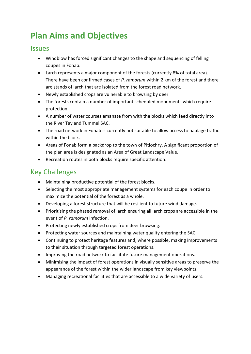 3. Fonab and Grandtully LMP Aims and Objectives