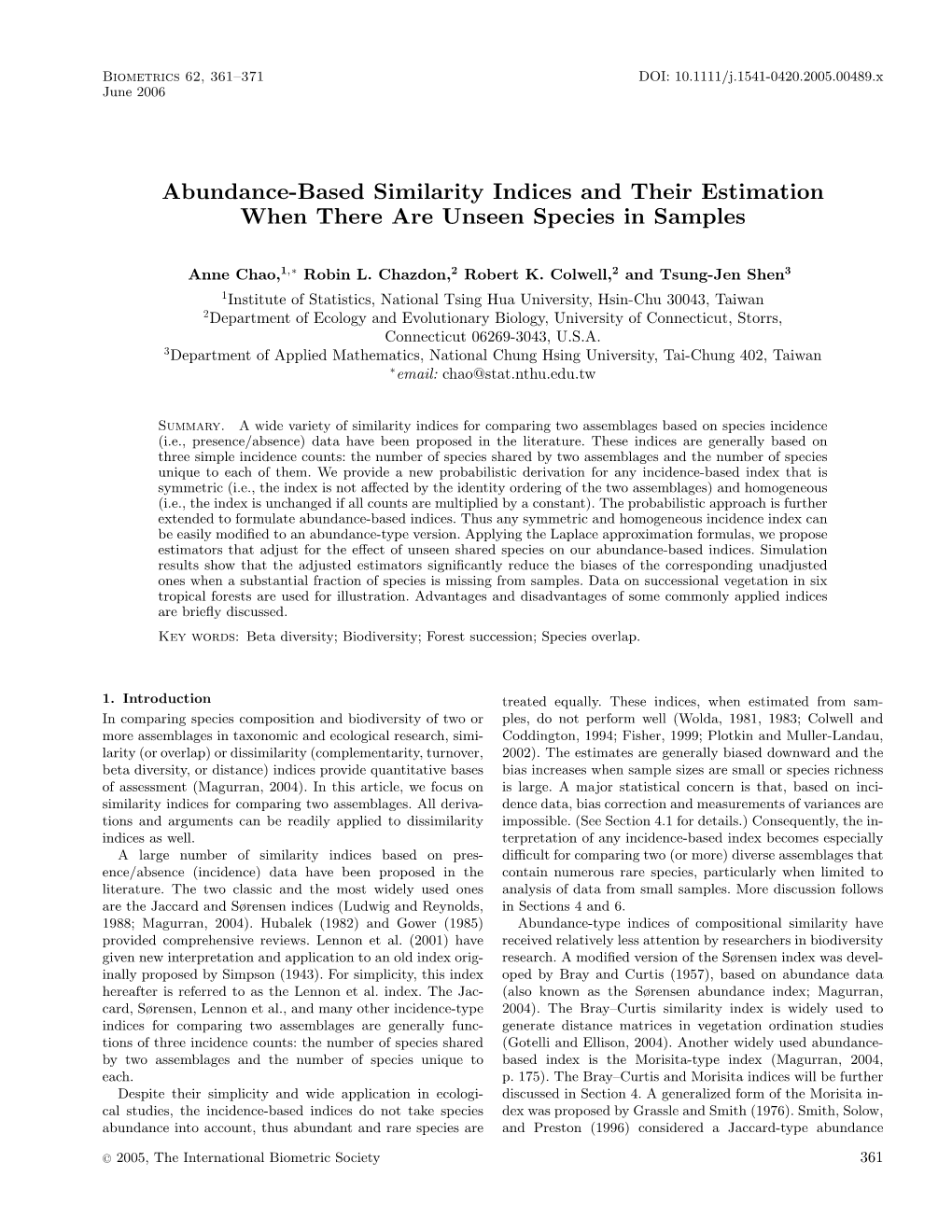 Abundance-Based Similarity Indices and Their Estimation When There Are Unseen Species in Samples