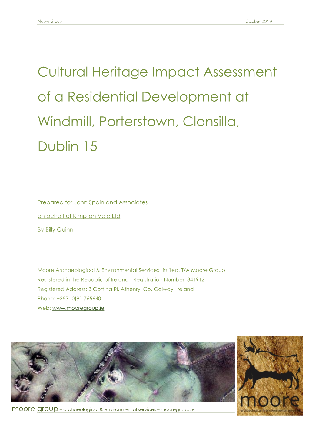 Cultural Heritage Impact Assessment of a Residential Development at Windmill, Porterstown, Clonsilla, Dublin 15