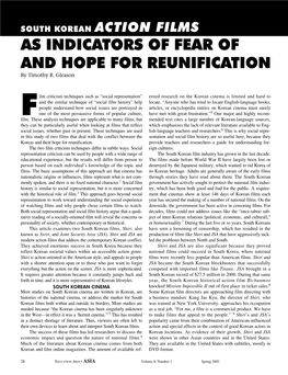 AS INDICATORS of FEAR of and HOPE for REUNIFICATION by Timothy R