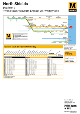 North Shields Platform 1 Trains Towards South Shields Via Whitley Bay
