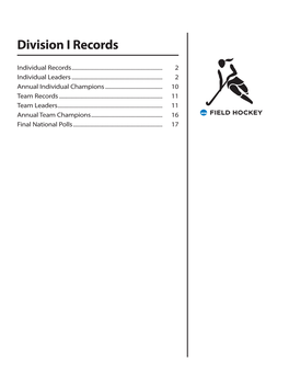 Division I Records