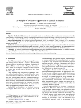 A Weight of Evidence Approach to Causal Inference