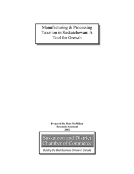 Manufacturing & Processing Taxation